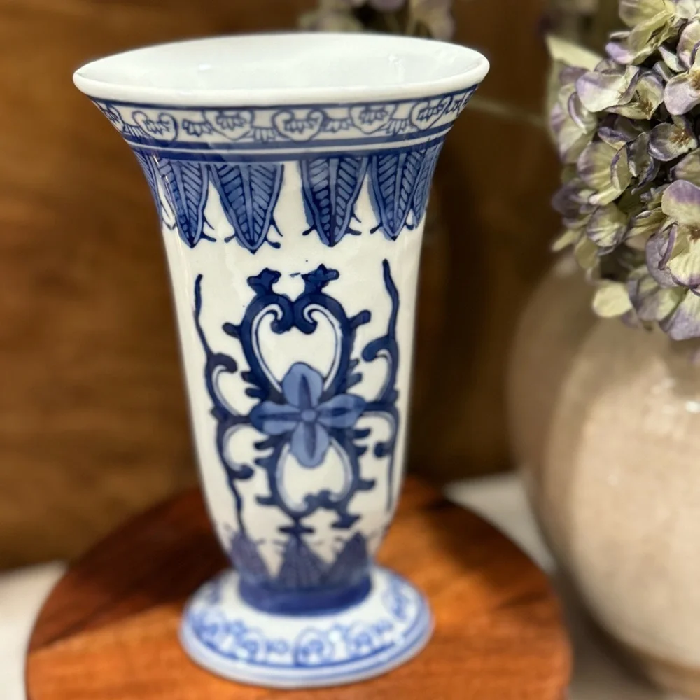Collection of Vintage Blue and White Ceramic Blue & White  Vases